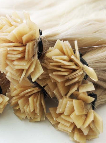 Flat tip pre-bonding hair extensions